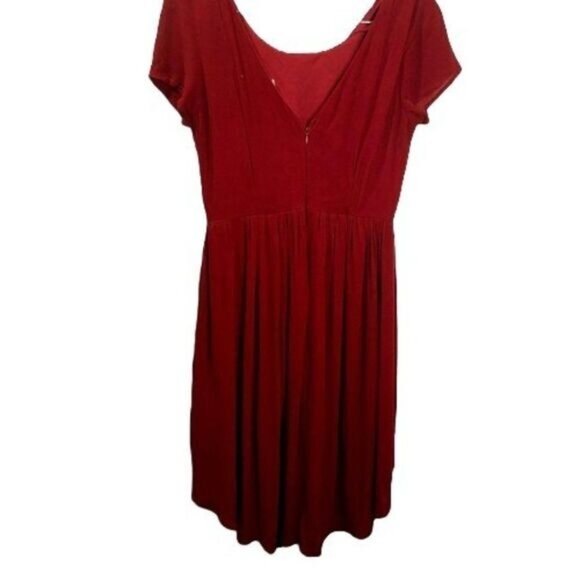 Alya Maroon Lace Short‎ Sleeve Hi Low Mid Dress Small - Picture 2 of 5
